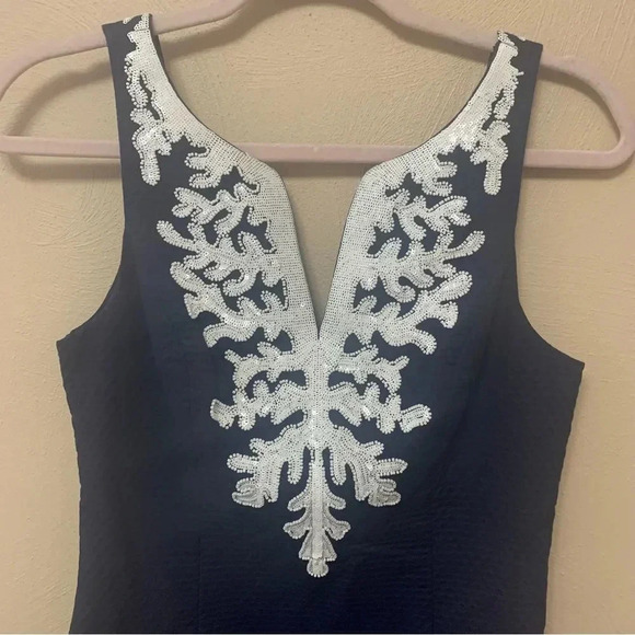 Lilly Pulitzer Gabby Shift Dress in True Navy Size 00 NWT New - Picture 4 of 14